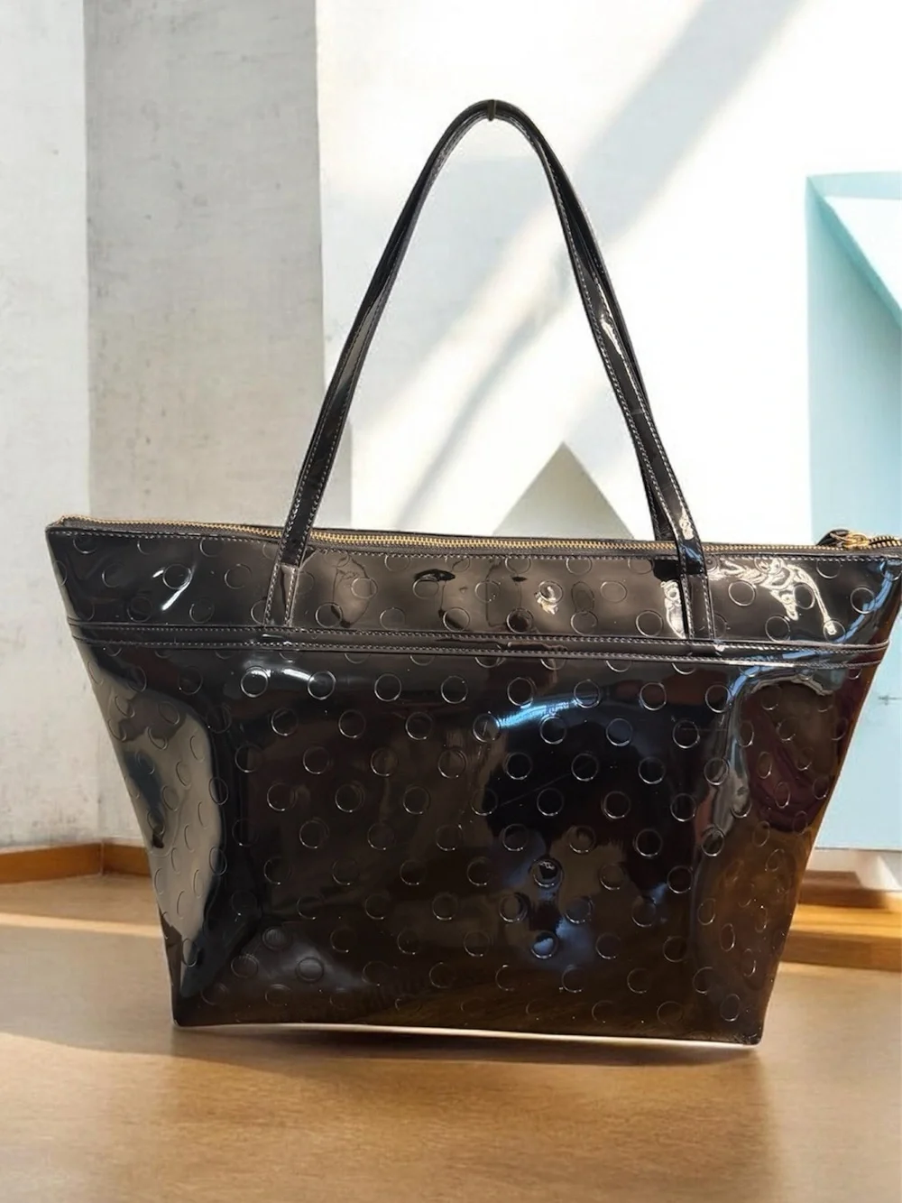 Kate Spade Sophie Camellia Street Black Patent Tote